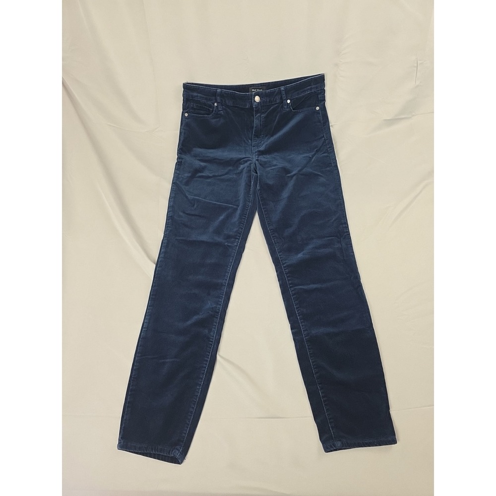 Well Worn Pants Womens Mid-Rise Velvet Dark Blue Size 10/30 Soft Slight Taper